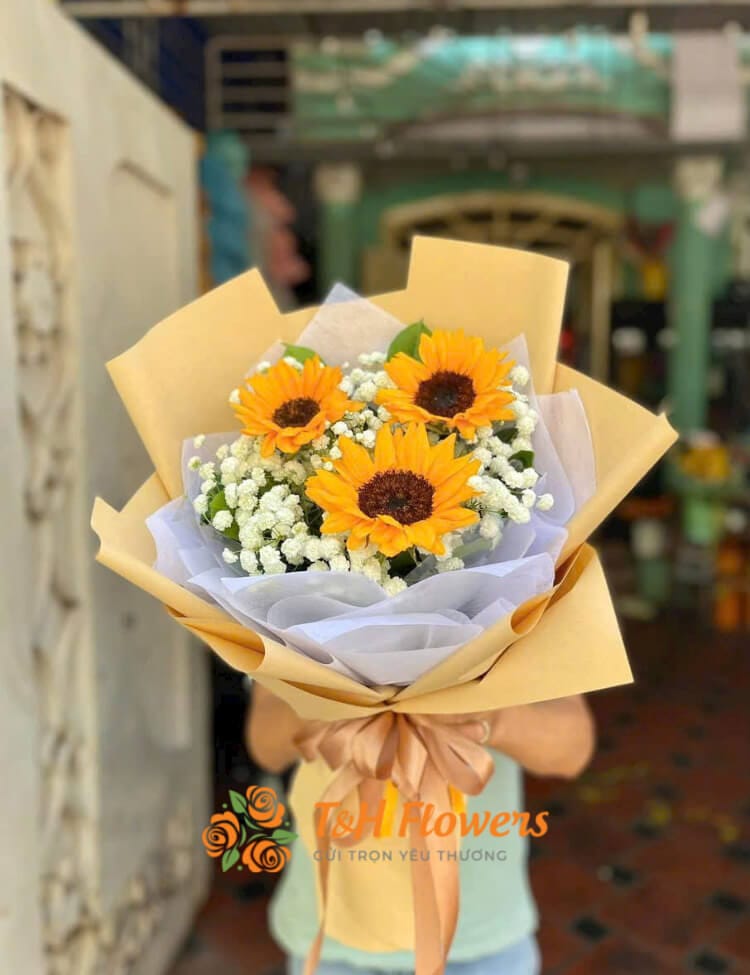 Hướng dẫn cách bó hoa hướng dương đẹp, đơn giản