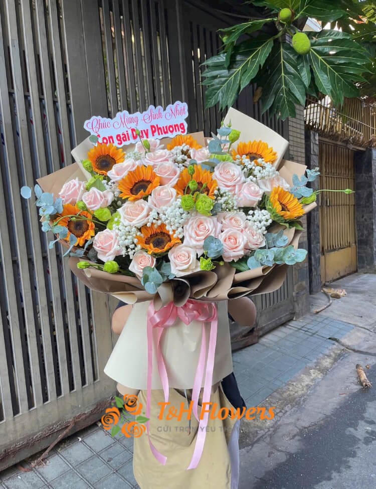 Hướng dẫn cách bó hoa hướng dương đẹp, đơn giản