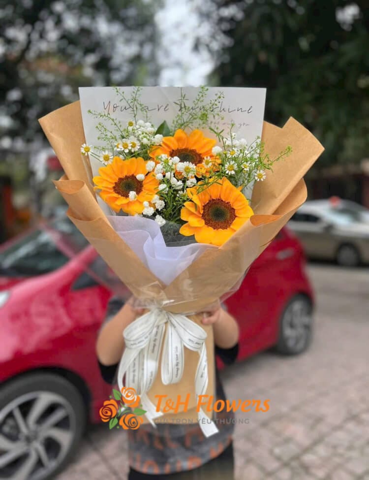 Hướng dẫn cách bó hoa hướng dương đẹp, đơn giản