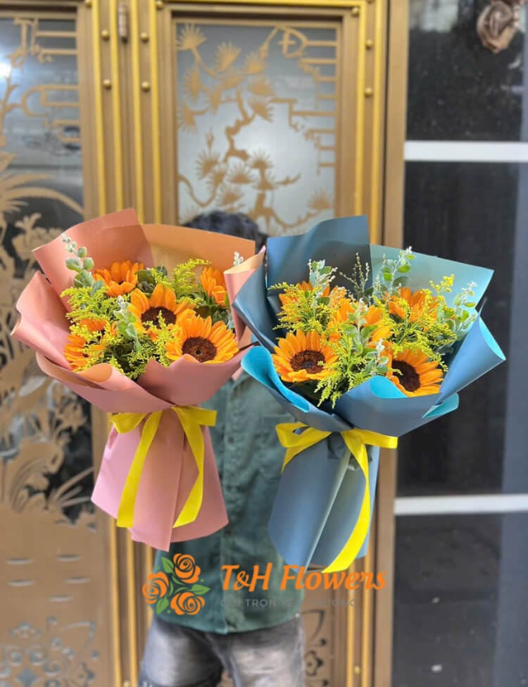 Hướng dẫn cách bó hoa hướng dương đẹp, đơn giản