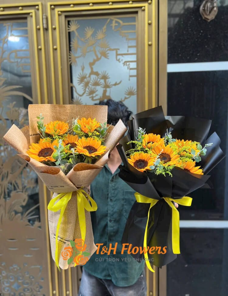 Hướng dẫn cách bó hoa hướng dương đẹp, đơn giản