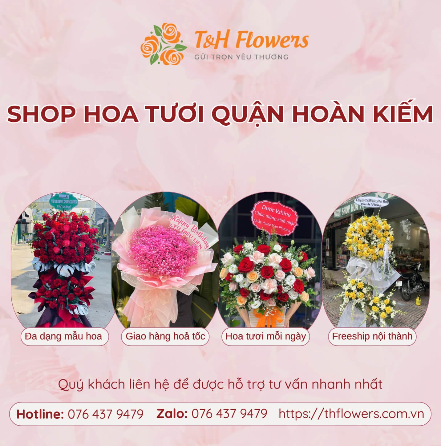 Shop hoa tươi quận Hoàn Kiếm