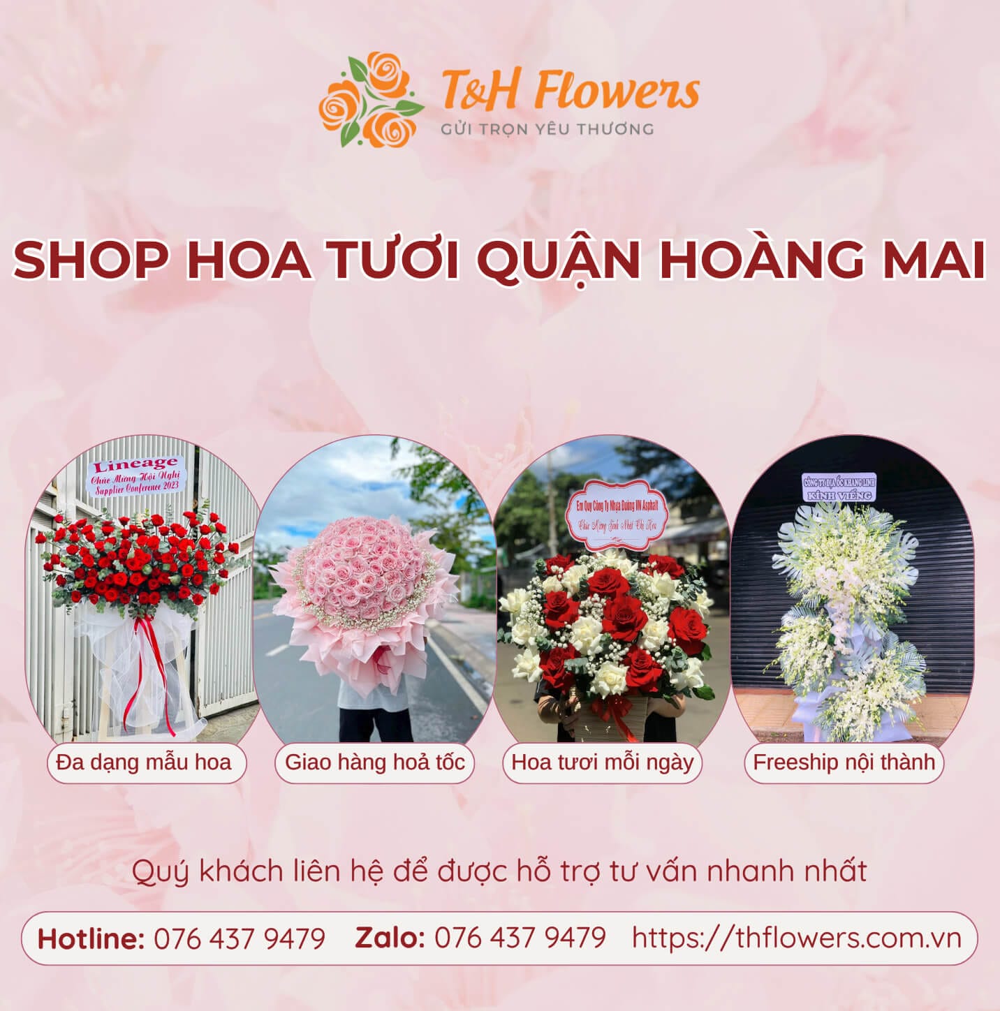 Shop hoa tươi quận Hoàng Mai