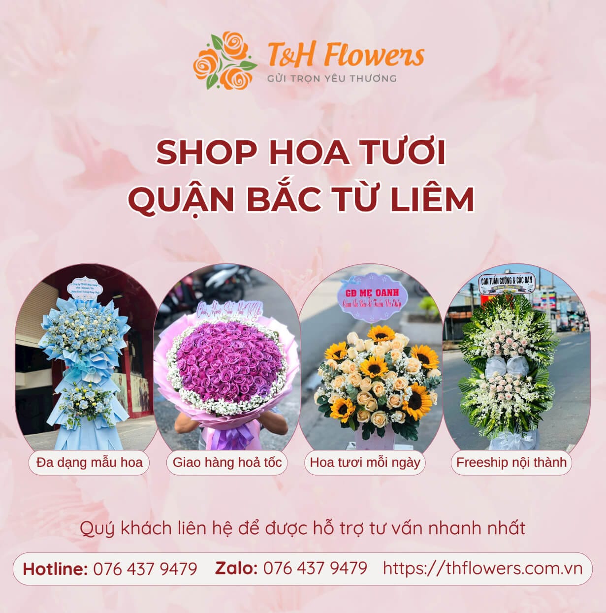 Shop hoa tươi quận Bắc Từ Liêm đẹp nhất, nhiều mẫu mã